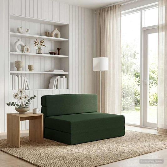 Skládací Pohovka Postel Tmavě Zelená 70 X 72 X 60 Cm Textil