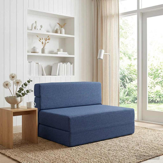 Skládací Pohovka Postel Modrá 70 X 72 X 60 Cm Textil