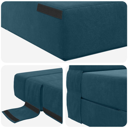 Skládací Pohovka Postel Modrá 70 X 72 X 60 Cm Textil
