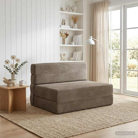 Skládací Pohovka Postel Světle Šedá 70 X 72 X 60 Cm Textil