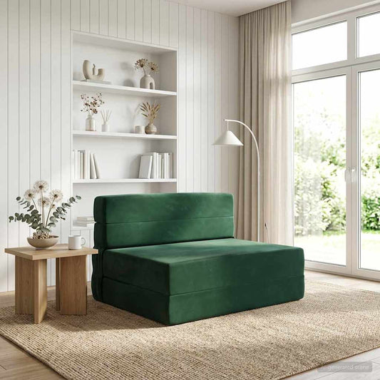 Skládací Pohovka Postel Tmavě Zelená 70 X 72 X 60 Cm Textil
