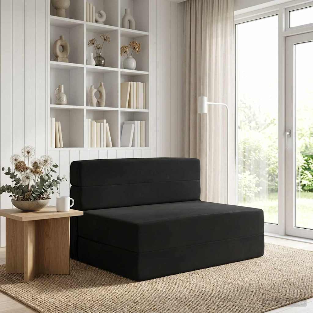 Skládací Pohovka Postel Černá 70 X 72 X 60 Cm Textil