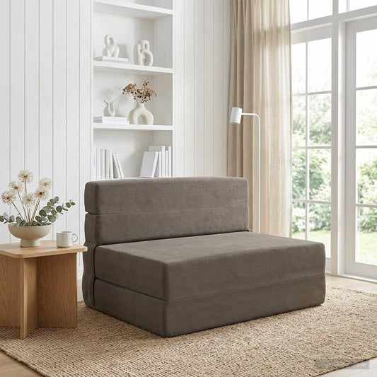 Skládací Pohovka Postel Světle Šedá 70 X 72 X 60 Cm Textil