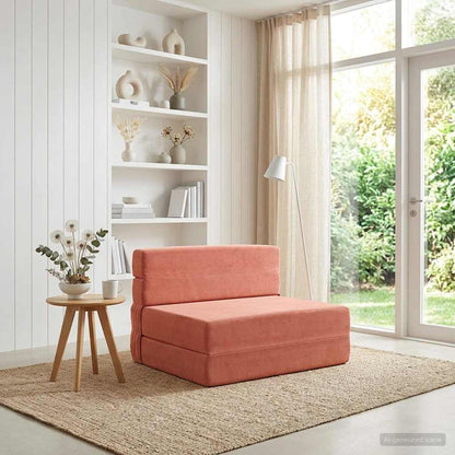 Skládací Pohovka Postel Červená Oranžová 70 X 72 X 60 Cm Textil