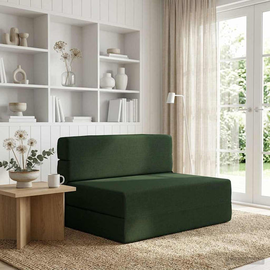 Skládací Pohovka Postel Tmavě Zelená 70 X 80 X 60 Cm Textil
