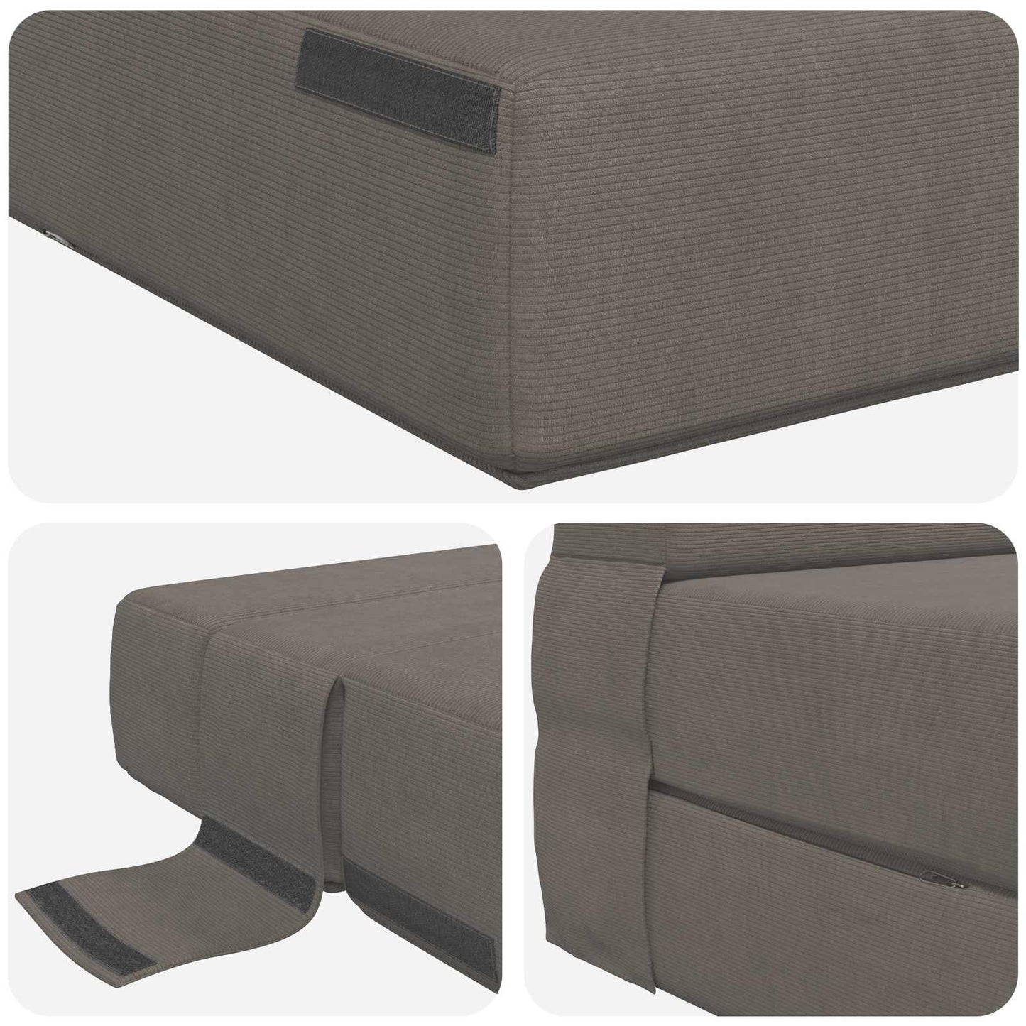 Skládací Pohovka Postel Světle Šedá 70 X 80 X 60 Cm Textil