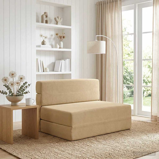 Skládací Pohovka Postel Zelenošedá 70 X 80 X 60 Cm Textil