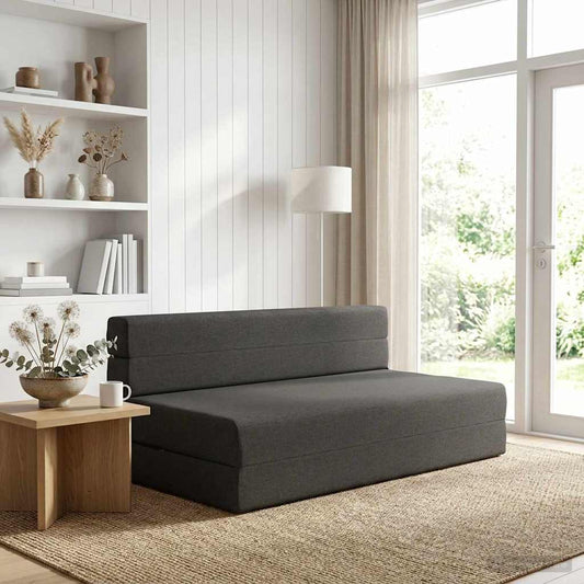 Skládací Pohovka Postel Tmavě Šedá 152 X 86,5 X 60 Cm Textil