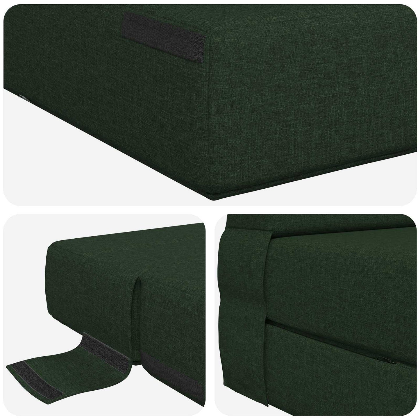 Skládací Pohovka Postel Tmavě Zelená 152 X 86,5 X 60 Cm Textil