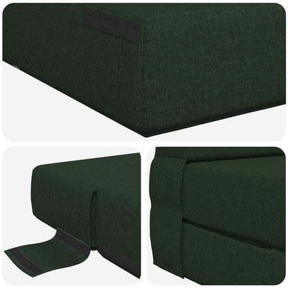 Skládací Pohovka Postel Tmavě Zelená 152 X 86,5 X 60 Cm Textil