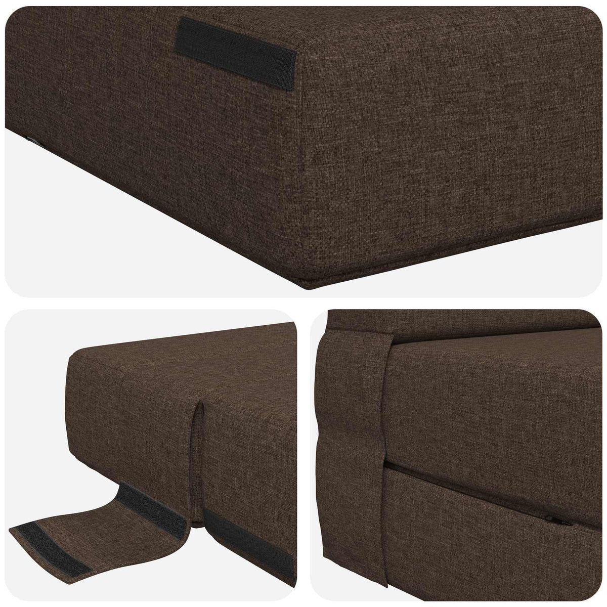 Skládací Pohovka Postel Taupe 152 X 86,5 X 60 Cm Textil