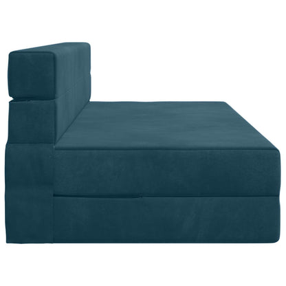 Skládací Pohovka Postel Modrá 152 X 86,5 X 60 Cm Textil