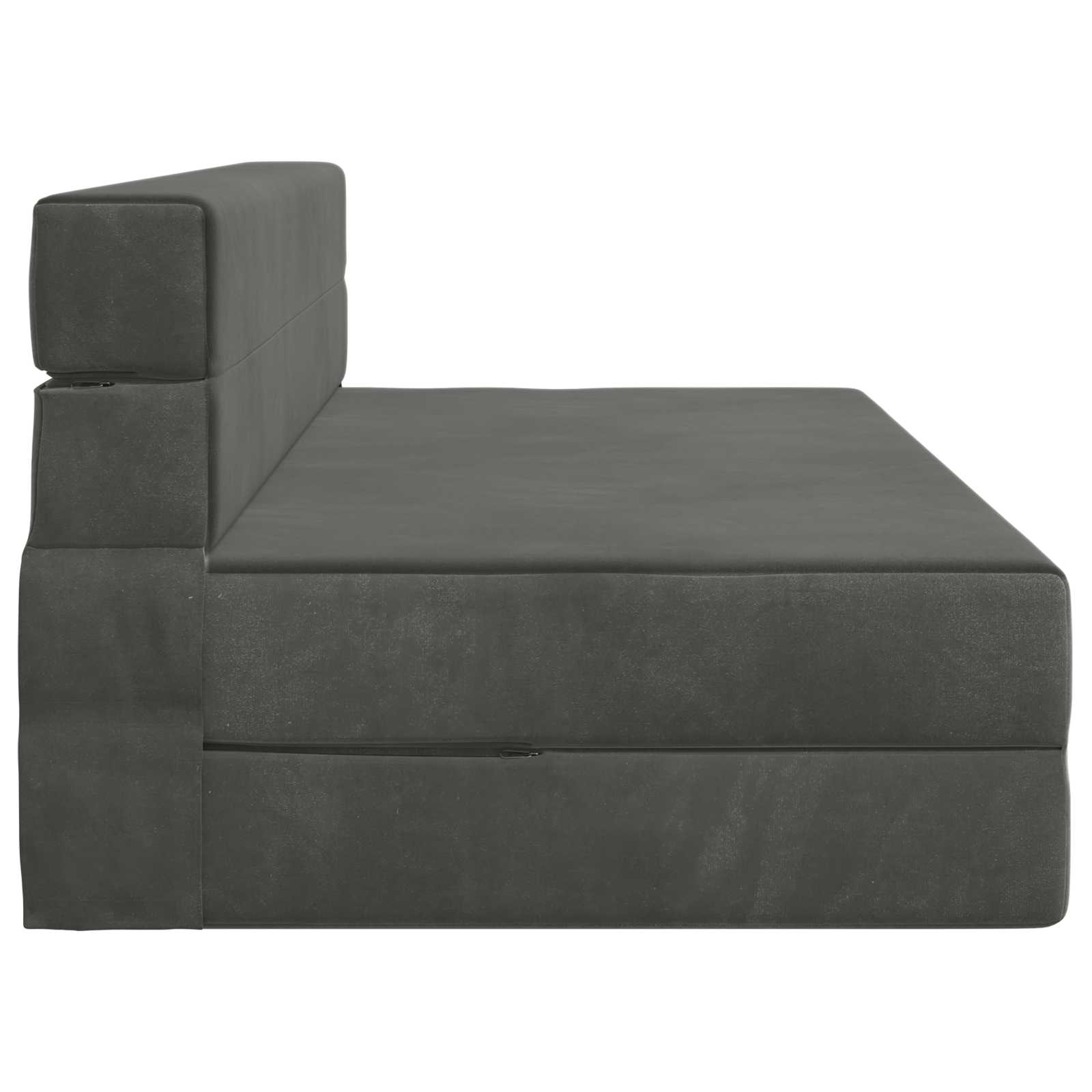 Skládací Pohovka Postel Tmavě Šedá 152 X 86,5 X 60 Cm Textil