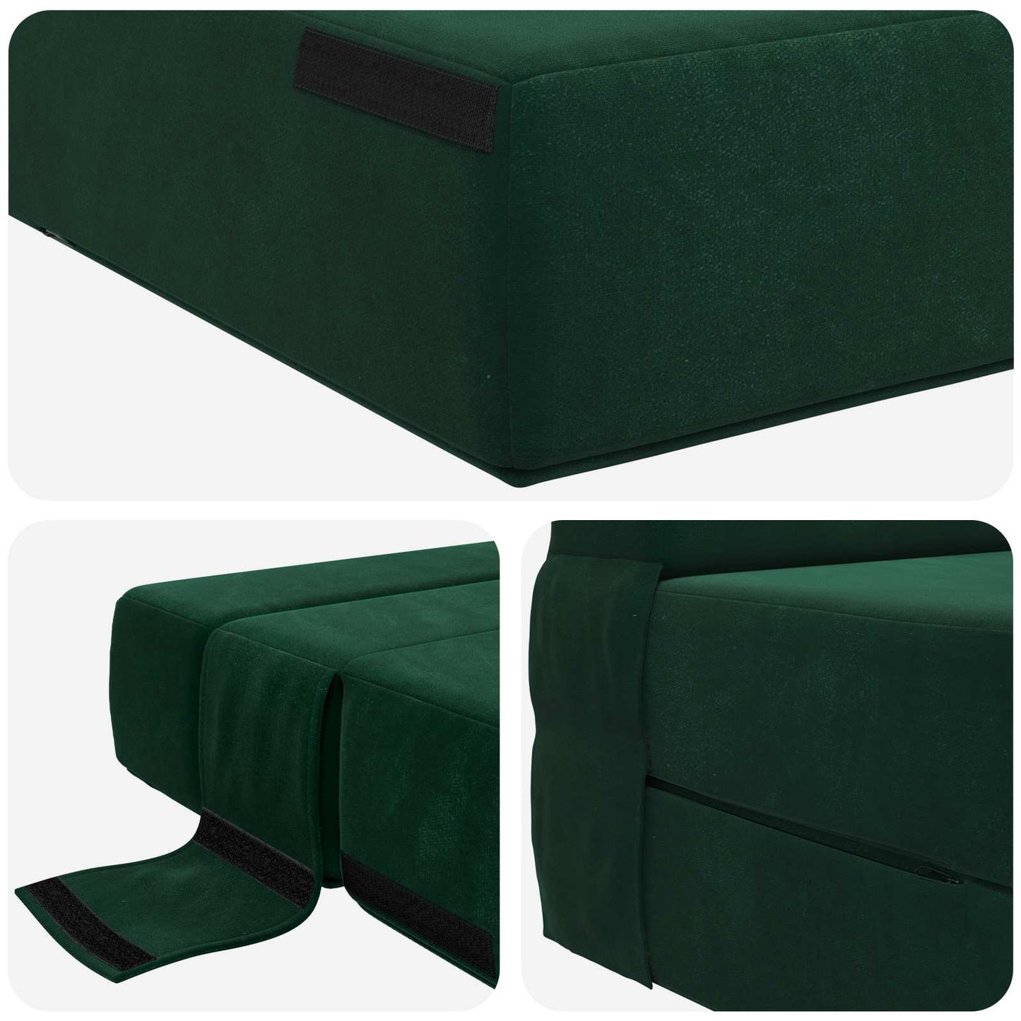 Skládací Pohovka Postel Tmavě Zelená 152 X 86,5 X 60 Cm Textil