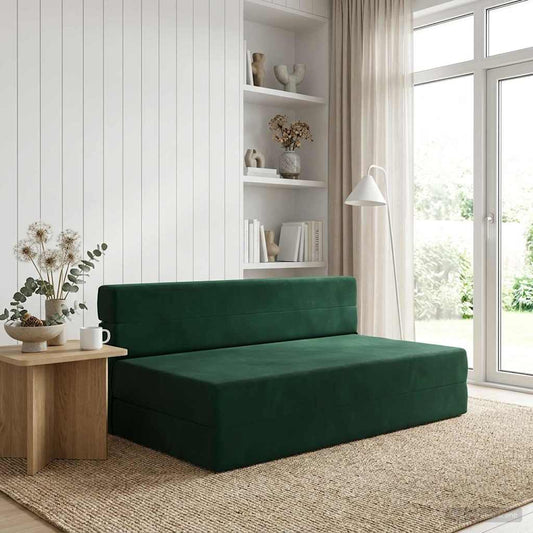 Skládací Pohovka Postel Tmavě Zelená 152 X 86,5 X 60 Cm Textil