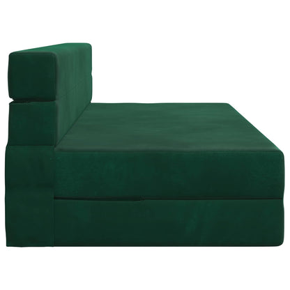 Skládací Pohovka Postel Tmavě Zelená 152 X 86,5 X 60 Cm Textil