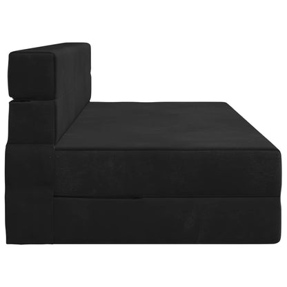 Skládací Pohovka Postel Černá 152 X 86,5 X 60 Cm Textil