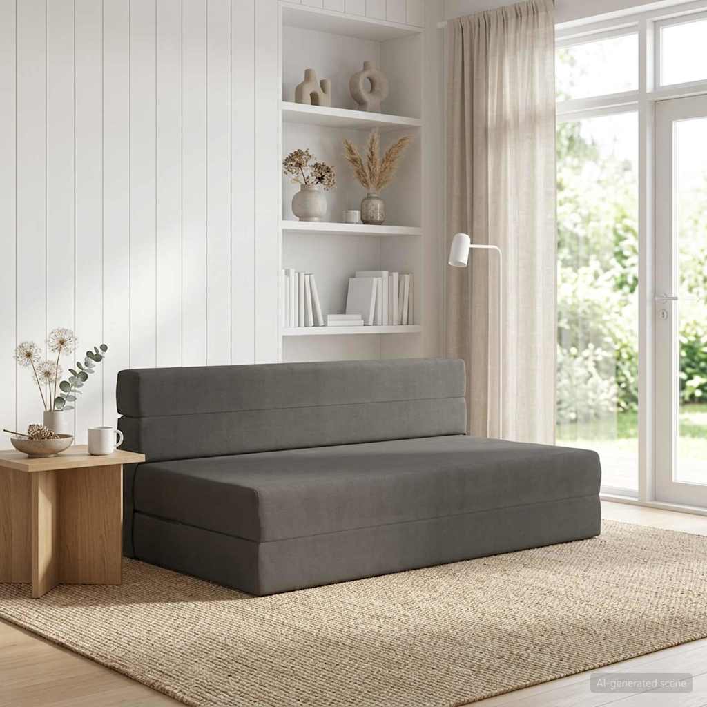 Skládací Pohovka Postel Tmavě Šedá 152 X 86,5 X 60 Cm Textil