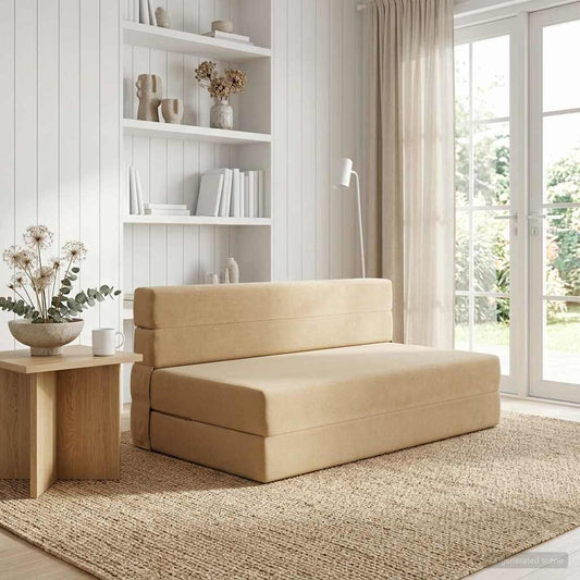 Skládací Pohovka Postel Zelenošedá 152 X 86,5 X 60 Cm Textil