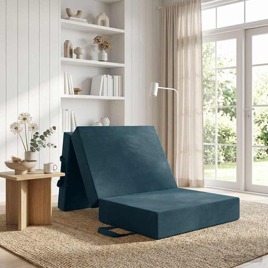 Skládací Pohovka Postel 75 X 67 X 45 Cm Modrá