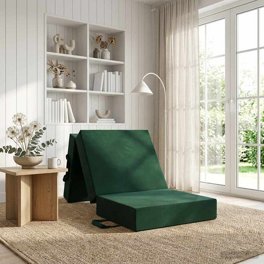 Skládací Pohovka Postel 75 X 67 X 45 Cm Tmavě Zelená
