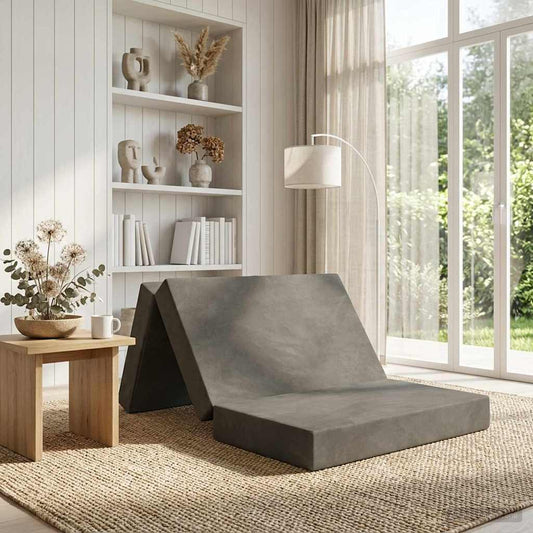 Skládací Pohovka Postel 100 X 67 X 45 Cm Světle Šedá