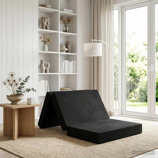 Skládací Pohovka Postel 90 X 67 X 45 Cm Černá