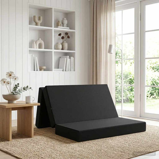 Skládací Pohovka Postel 120 X 67 X 45 Cm Černá