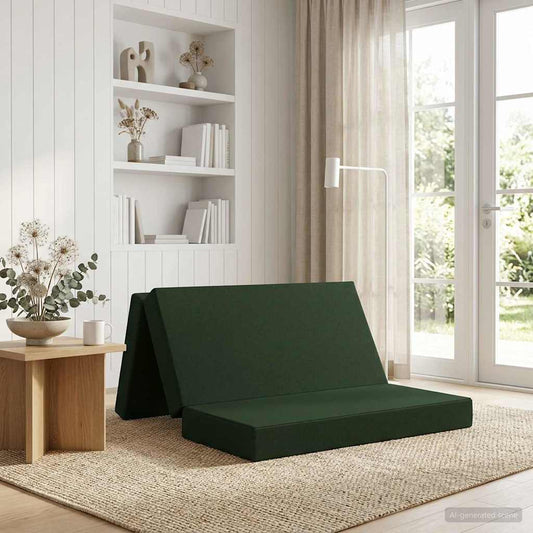 Skládací Pohovka Postel 160 X 67 X 45 Cm Tmavě Zelená