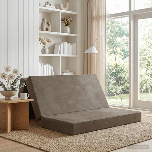 Skládací Pohovka Postel 140 X 67 X 45 Cm Světle Šedá