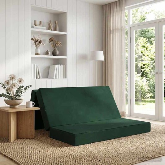 Skládací Pohovka Postel 120 X 67 X 45 Cm Tmavě Zelená