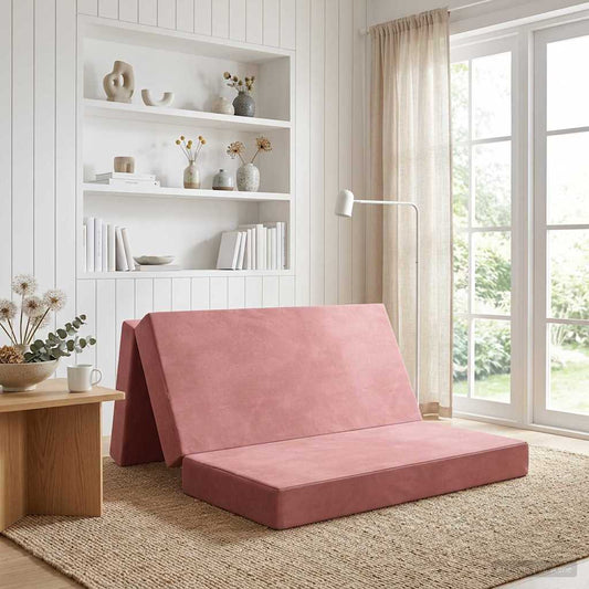 Skládací Pohovka Postel 120 X 67 X 45 Cm Růžová