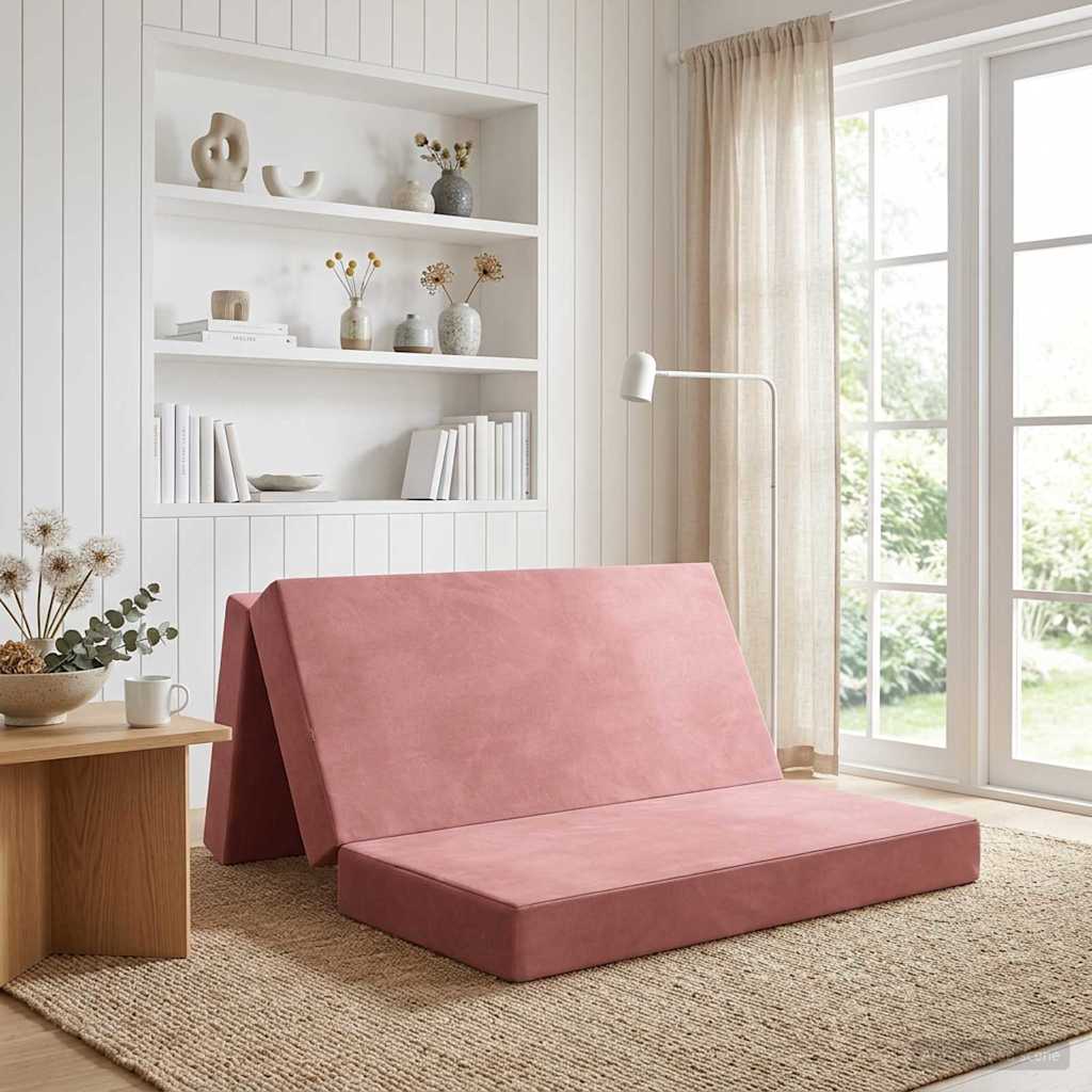 Skládací Pohovka Postel 160 X 67 X 45 Cm Růžová