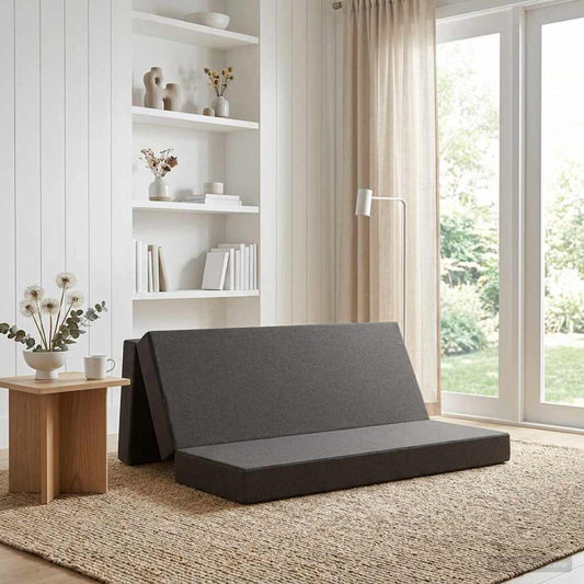 Skládací Pohovka Postel 180 X 67 X 45 Cm Tmavě Šedá