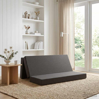 Skládací Pohovka Postel 200 X 67 X 45 Cm Tmavě Šedá