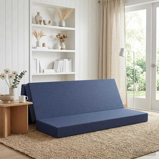 Skládací Pohovka Postel 180 X 67 X 45 Cm Modrá