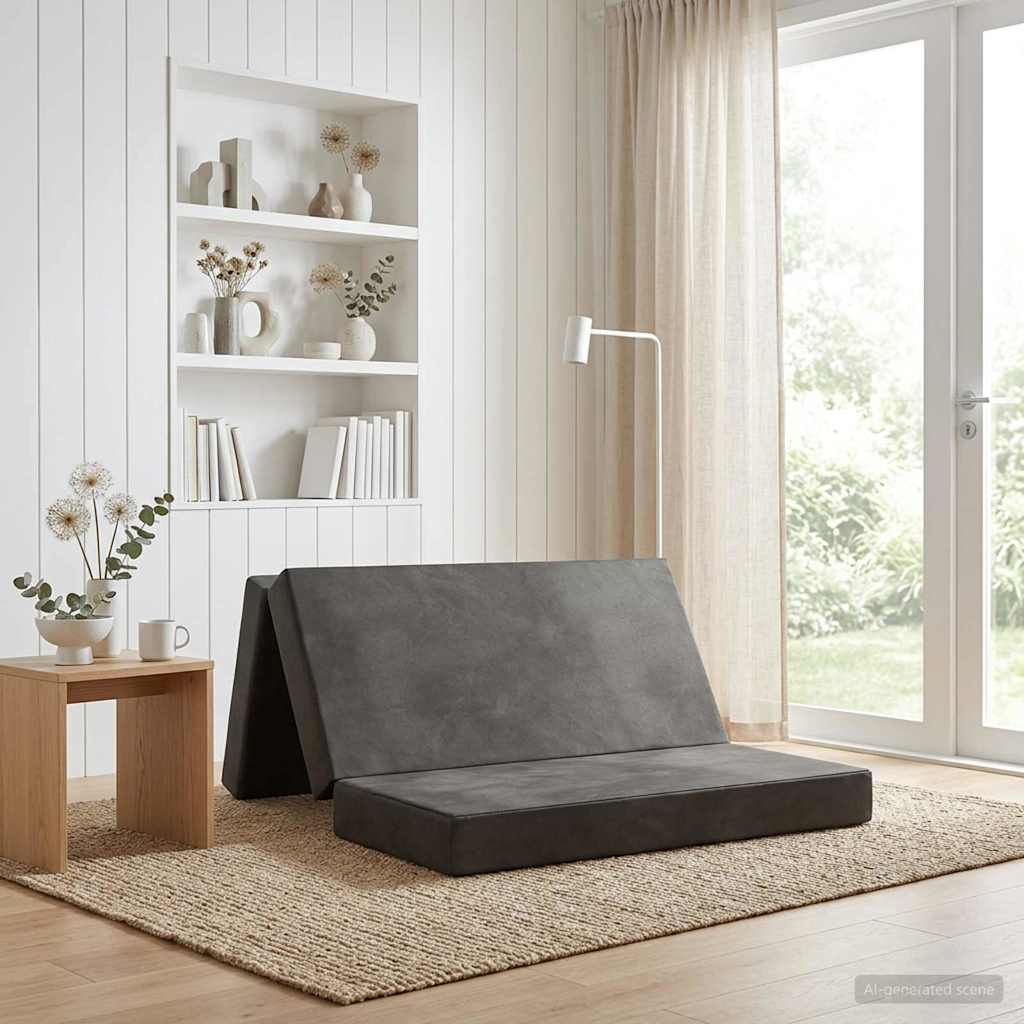 Skládací Pohovka Postel 200 X 67 X 45 Cm Světle Šedá