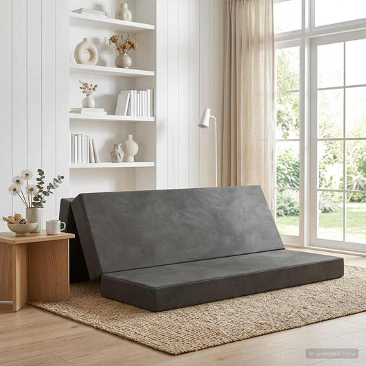 Skládací Pohovka Postel 180 X 67 X 45 Cm Tmavě Šedá