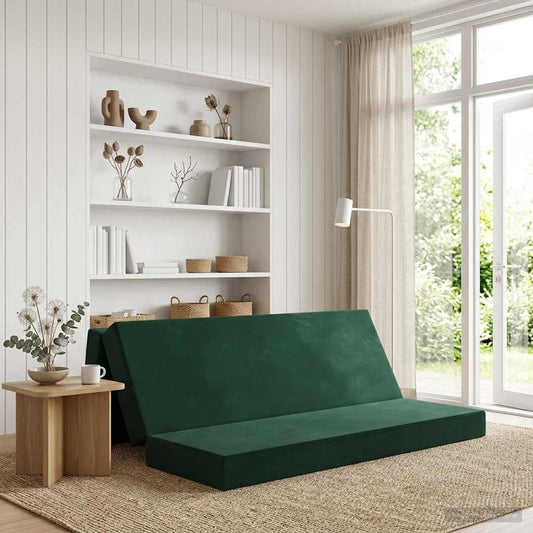 Skládací Pohovka Postel 180 X 67 X 45 Cm Tmavě Zelená