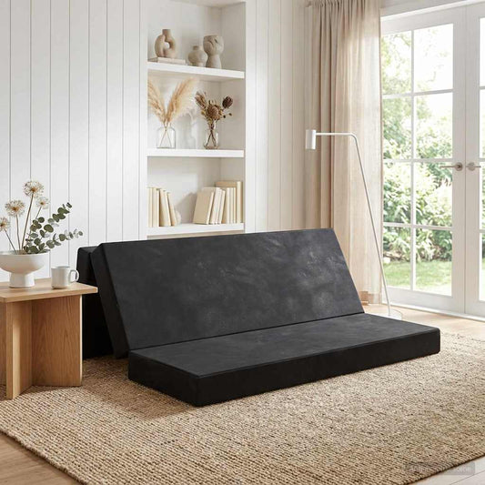 Skládací Pohovka Postel 200 X 67 X 45 Cm Černá