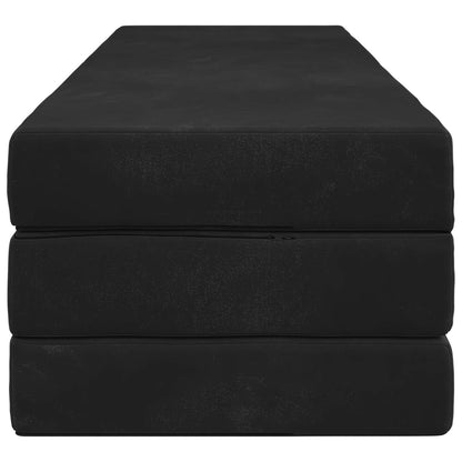 Skládací Pohovka Postel 200 X 67 X 45 Cm Černá