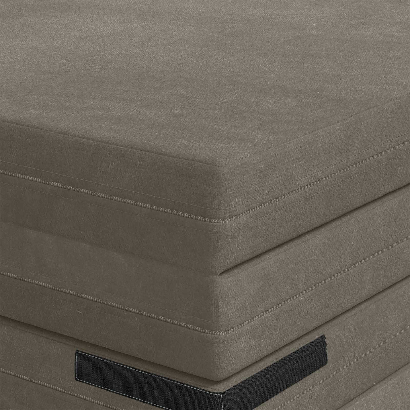 Skládací Pohovka Postel 140 X 67 X 15 Cm Světle Šedá