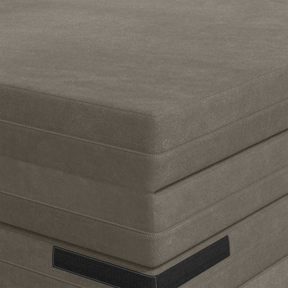 Skládací Pohovka Postel 140 X 67 X 15 Cm Světle Šedá