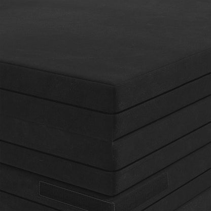 Skládací Pohovka Postel 140 X 67 X 15 Cm Černá