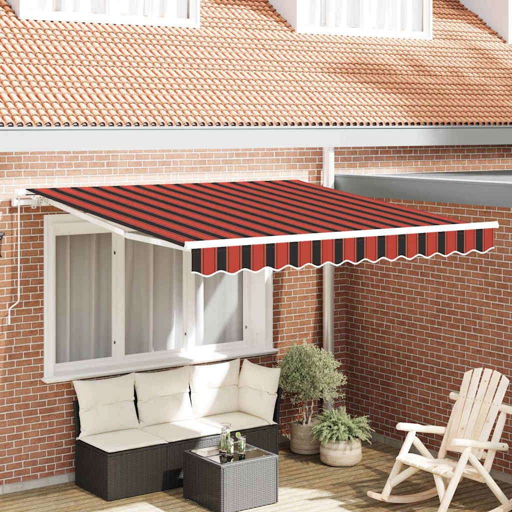 Stahovací Markýza Oranžová A Hnědá 350 X 250 Cm