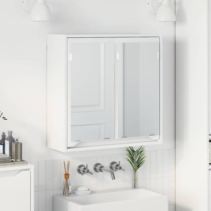 Koupelnová Zrcadlová Skříň Vysoce Lesklá Bílá 60 X 20 X 60 Cm