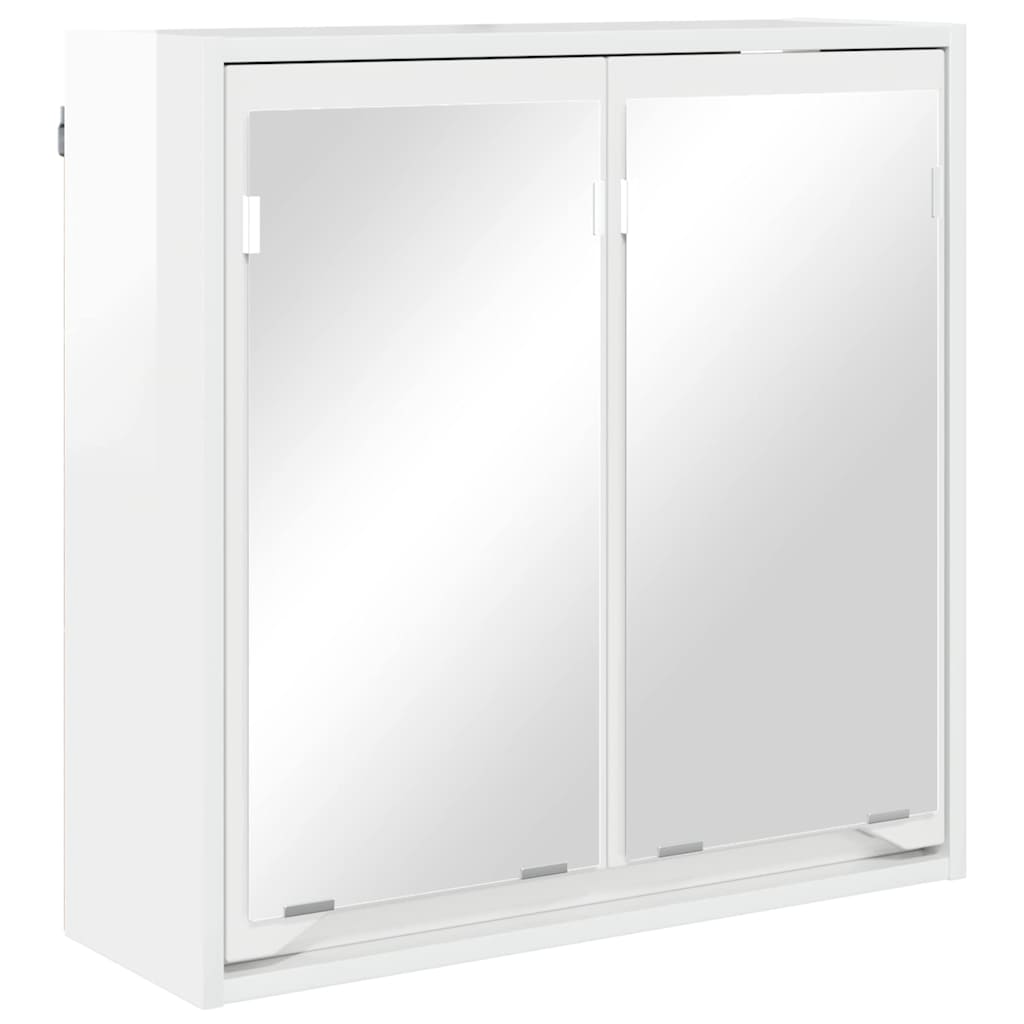 Koupelnová Zrcadlová Skříň Vysoce Lesklá Bílá 60 X 20 X 60 Cm