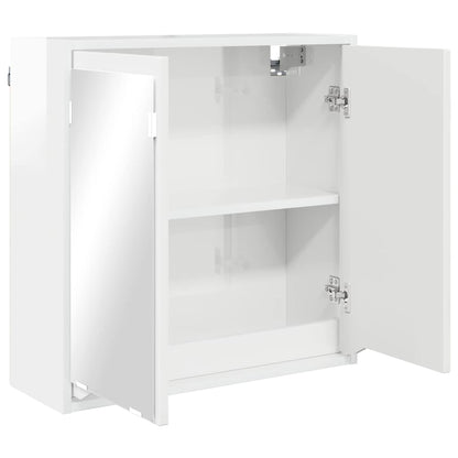 Koupelnová Zrcadlová Skříň Vysoce Lesklá Bílá 60 X 20 X 60 Cm