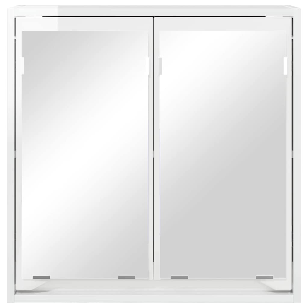 Koupelnová Zrcadlová Skříň Vysoce Lesklá Bílá 60 X 20 X 60 Cm