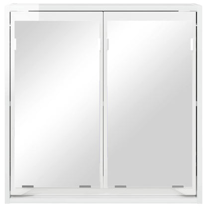 Koupelnová Zrcadlová Skříň Vysoce Lesklá Bílá 60 X 20 X 60 Cm